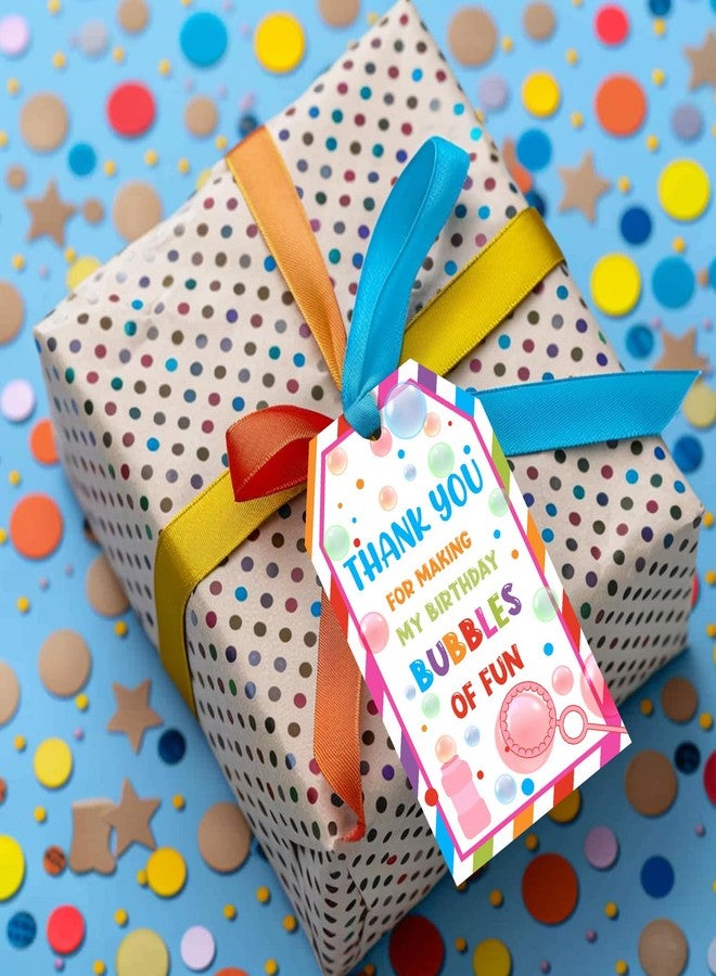 Serencatcher Bubble Birthday Party Favor Tags, 50pcs Bubble Thank You Gift Tags Colorful Thank You for Making My Birthday Bubbles of Fun Tags with String for Summer Bubble Birthday Party Decorations - Image 3